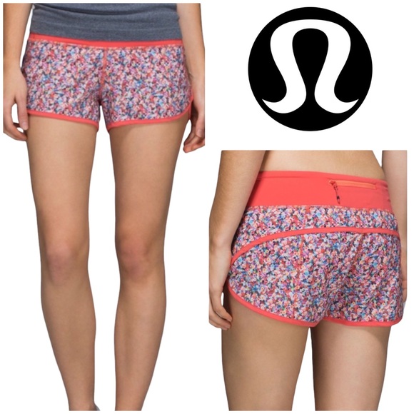 Lululemon Run: Speed Short *4-way Stretch Prism Petal Multi / Atomic Red… - Picture 1 of 13